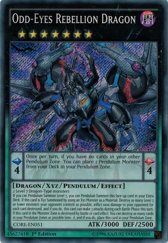 Odd-Eyes Rebellion Dragon [CORE-EN051] Secret Rare | Deep Dive Games St. Marys