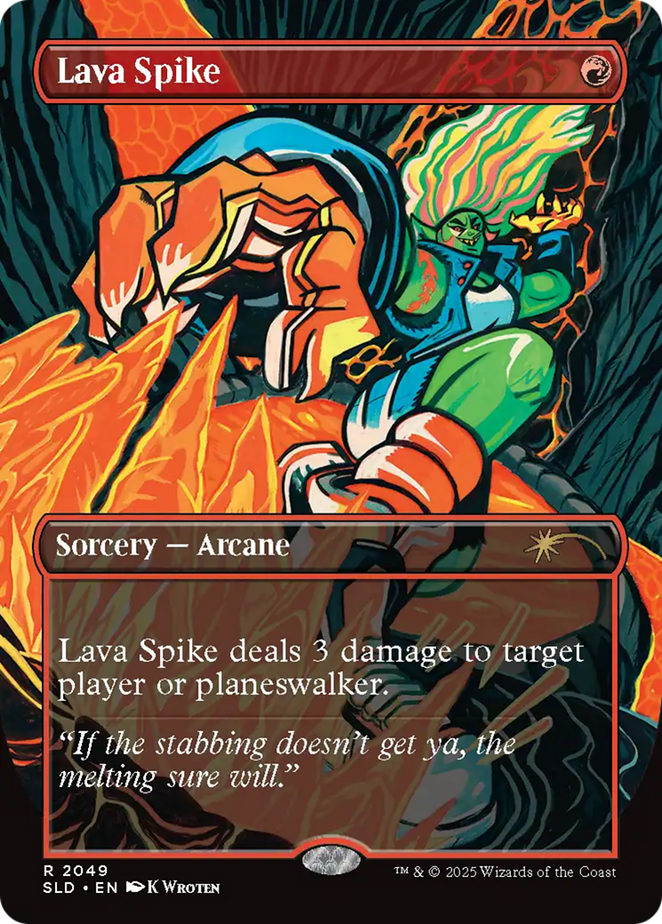 Lava Spike (2049) (Rainbow Foil) [Secret Lair Drop Series] | Deep Dive Games St. Marys