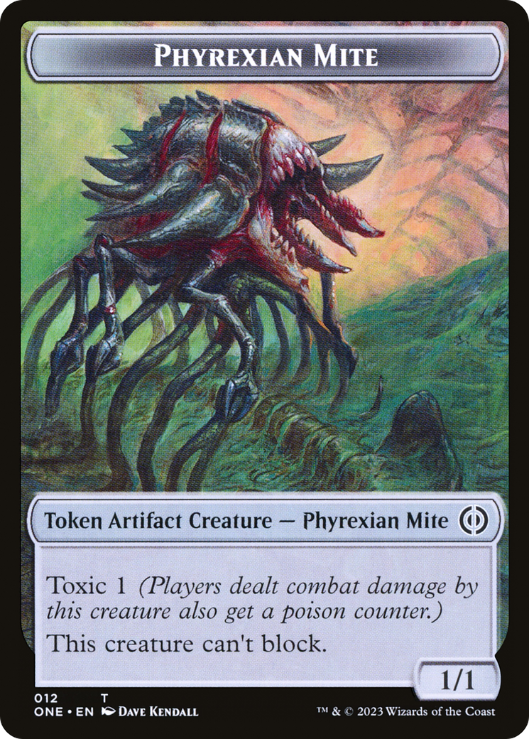 Phyrexian Mite Token (012) // Phyrexian Golem Double-Sided Token [Phyrexia: All Will Be One Tokens] | Deep Dive Games St. Marys