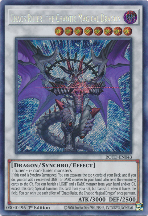 Chaos Ruler, the Chaotic Magical Dragon [ROTD-EN043] Secret Rare | Deep Dive Games St. Marys