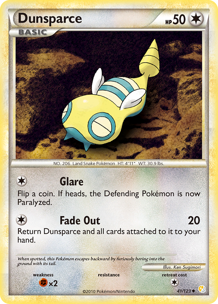 Dunsparce (41/123) [HeartGold & SoulSilver: Base Set] | Deep Dive Games St. Marys