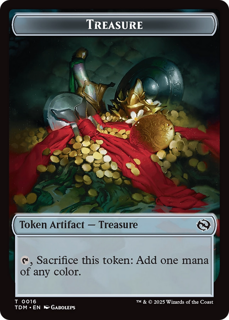 Treasure // Zombie Druid Double-Sided Token [Tarkir: Dragonstorm Tokens] | Deep Dive Games St. Marys