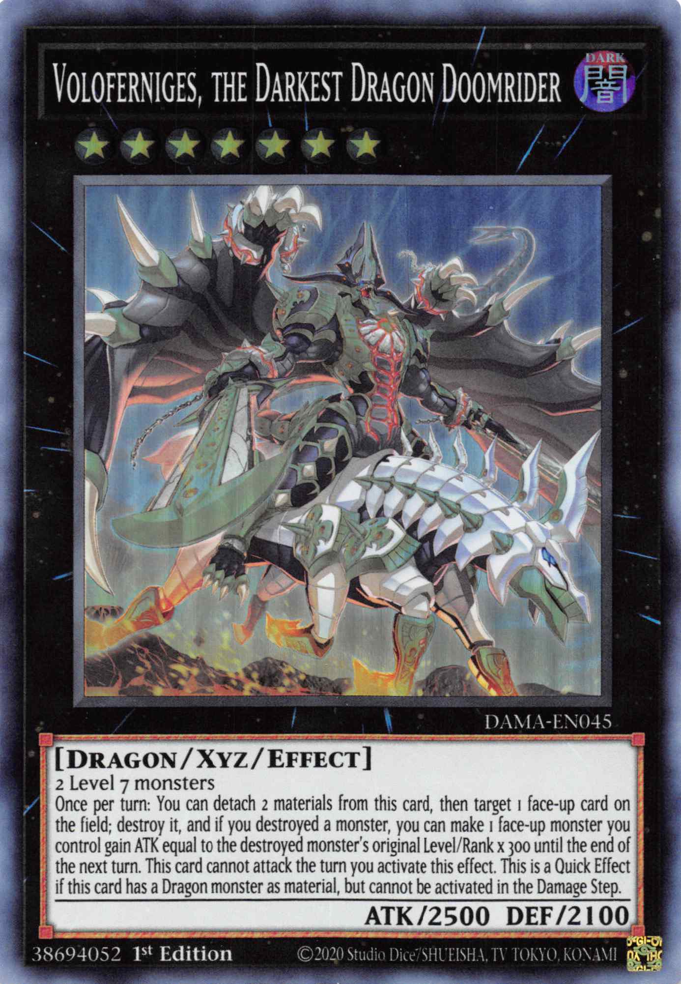 Voloferniges, the Darkest Dragon Doomrider [DAMA-EN045] Super Rare | Deep Dive Games St. Marys