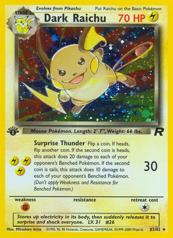 Dark Raichu (83/82) [Team Rocket 1st Edition] | Deep Dive Games St. Marys