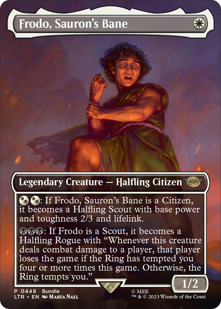 Frodo, Sauron's Bane (Borderless Alternate Art) [The Lord of the Rings: Tales of Middle-Earth] | Deep Dive Games St. Marys