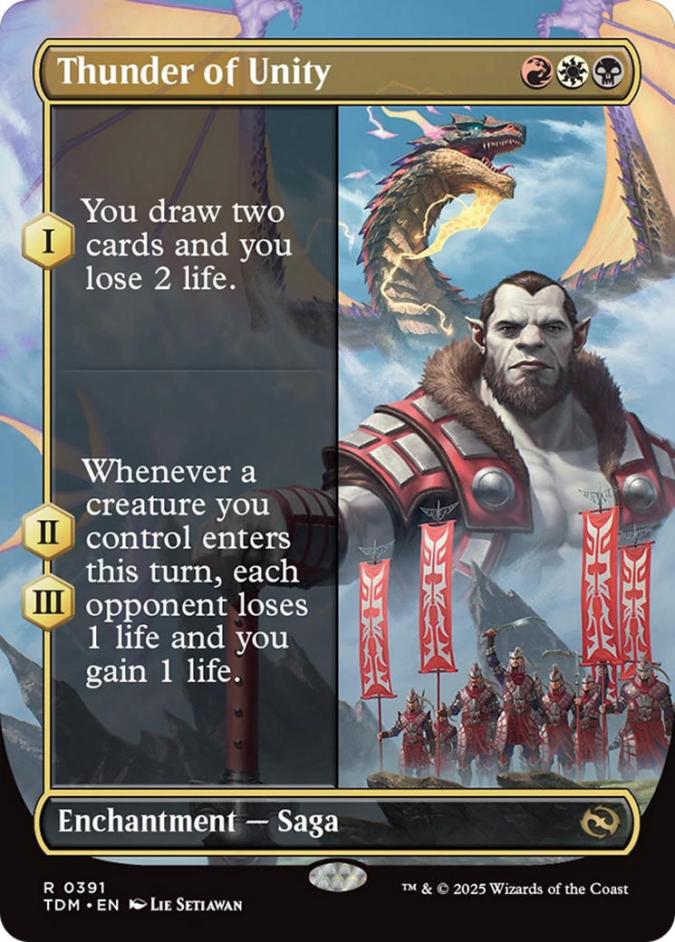 Thunder of Unity (Borderless) [Tarkir: Dragonstorm] | Deep Dive Games St. Marys