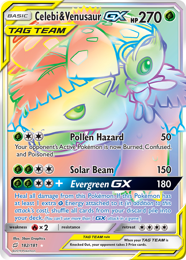 Celebi & Venusaur GX (182/181) [Sun & Moon: Team Up] | Deep Dive Games St. Marys