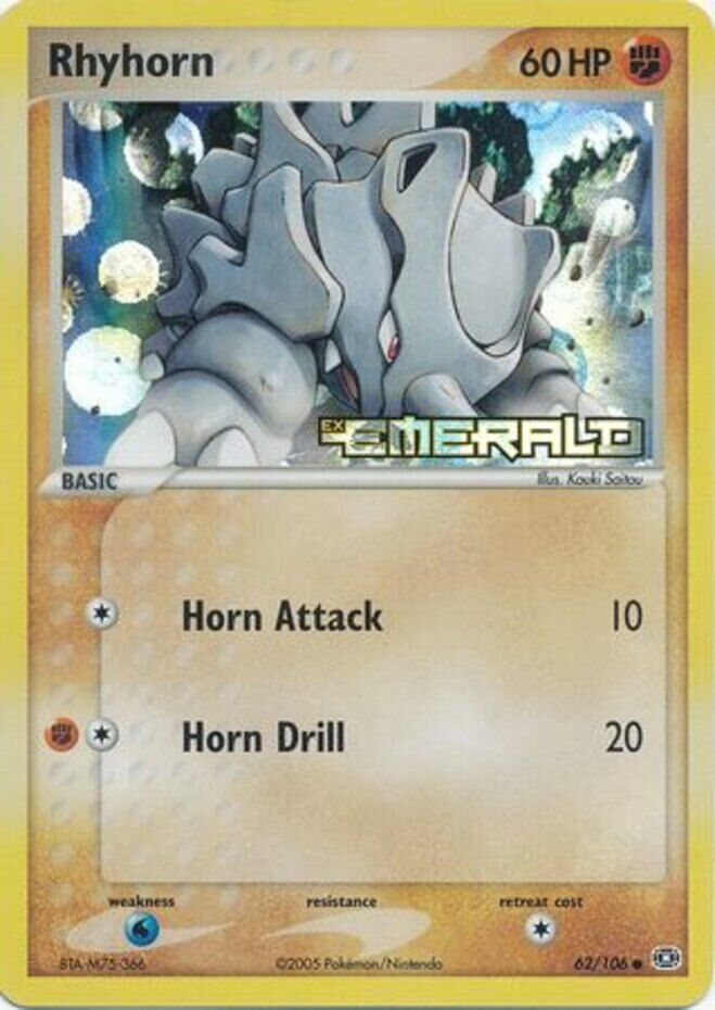 Rhyhorn (62/106) (Stamped) [EX: Emerald] | Deep Dive Games St. Marys