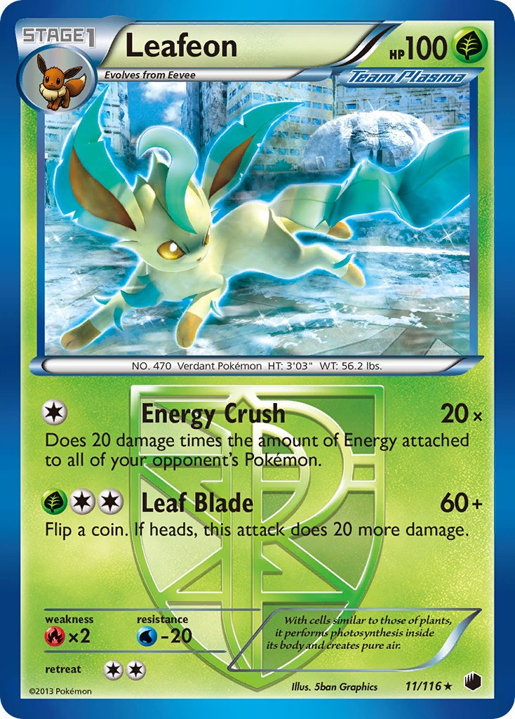 Leafeon (11/116) (Theme Deck Exclusive) [Black & White: Plasma Freeze] | Deep Dive Games St. Marys