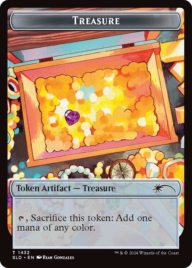 Treasure Token (1432) (Rainbow Foil) [Secret Lair Drop Series] | Deep Dive Games St. Marys