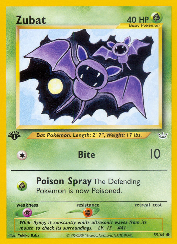 Zubat (59/64) [Neo Revelation 1st Edition] | Deep Dive Games St. Marys