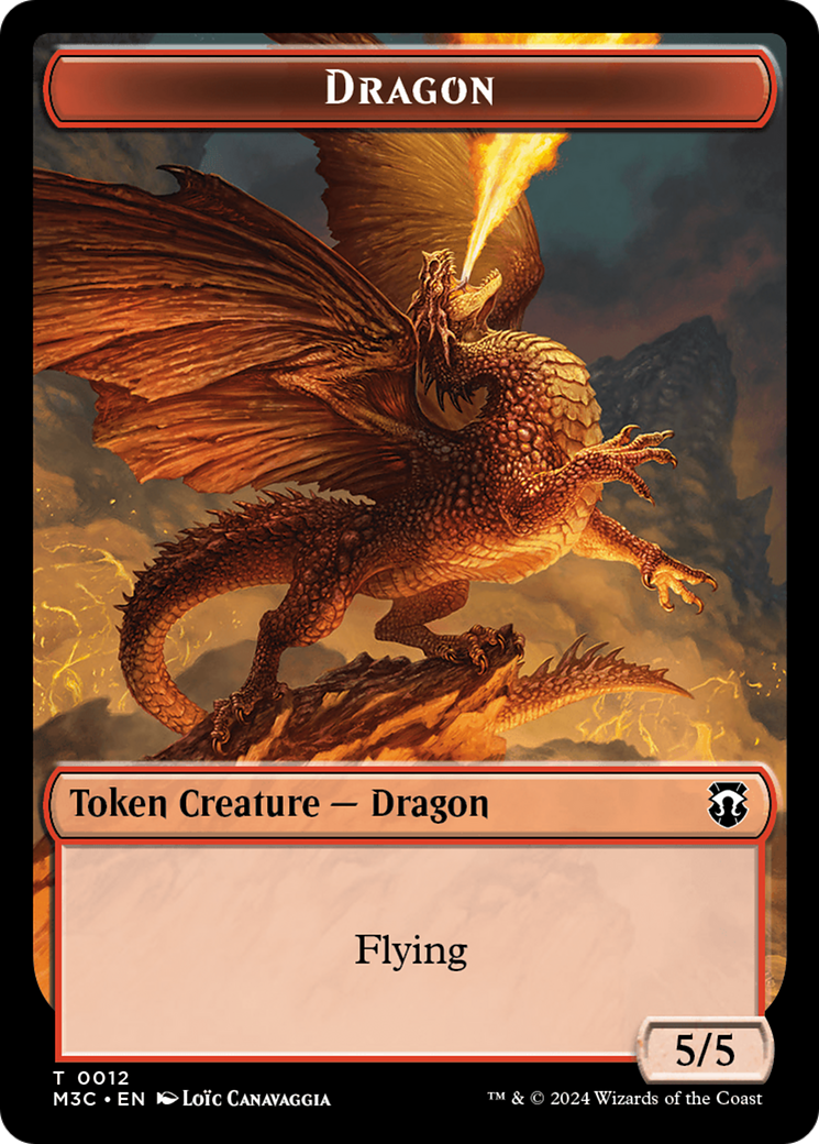 Dragon // Shapeshifter (0008) Double-Sided Token [Modern Horizons 3 Commander Tokens] | Deep Dive Games St. Marys