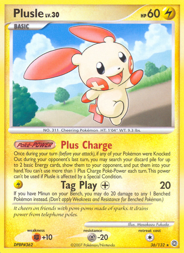 Plusle (36/132) [Diamond & Pearl: Secret Wonders] | Deep Dive Games St. Marys