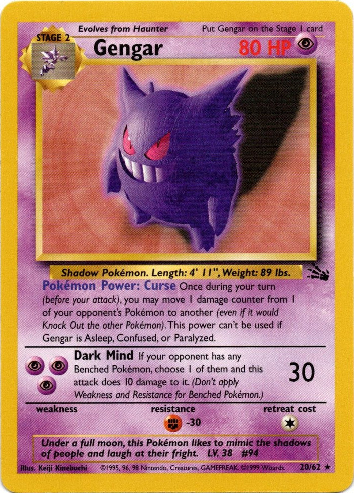 Gengar (20/62) [Fossil Unlimited] | Deep Dive Games St. Marys