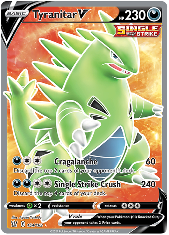 Tyranitar V (154/163) [Sword & Shield: Battle Styles] | Deep Dive Games St. Marys