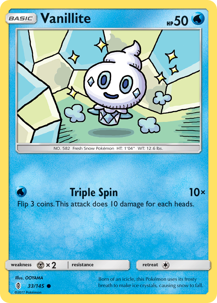 Vanillite (33/145) [Sun & Moon: Guardians Rising] | Deep Dive Games St. Marys