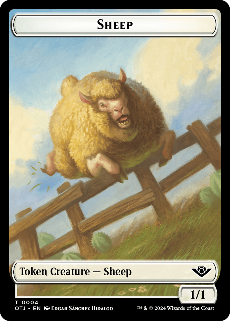 Sheep Token [Outlaws of Thunder Junction Tokens] | Deep Dive Games St. Marys