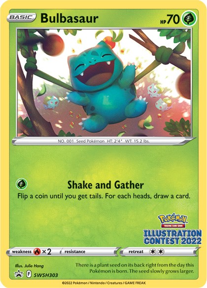 Bulbasaur (SWSH303) (Illustration Contest 2022) [Sword & Shield: Black Star Promos] | Deep Dive Games St. Marys