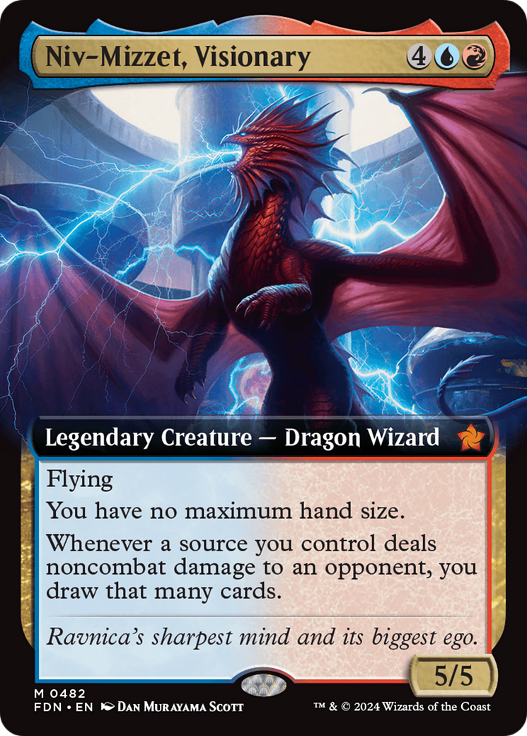 Niv-Mizzet, Visionary (Extended Art) [Foundations] | Deep Dive Games St. Marys