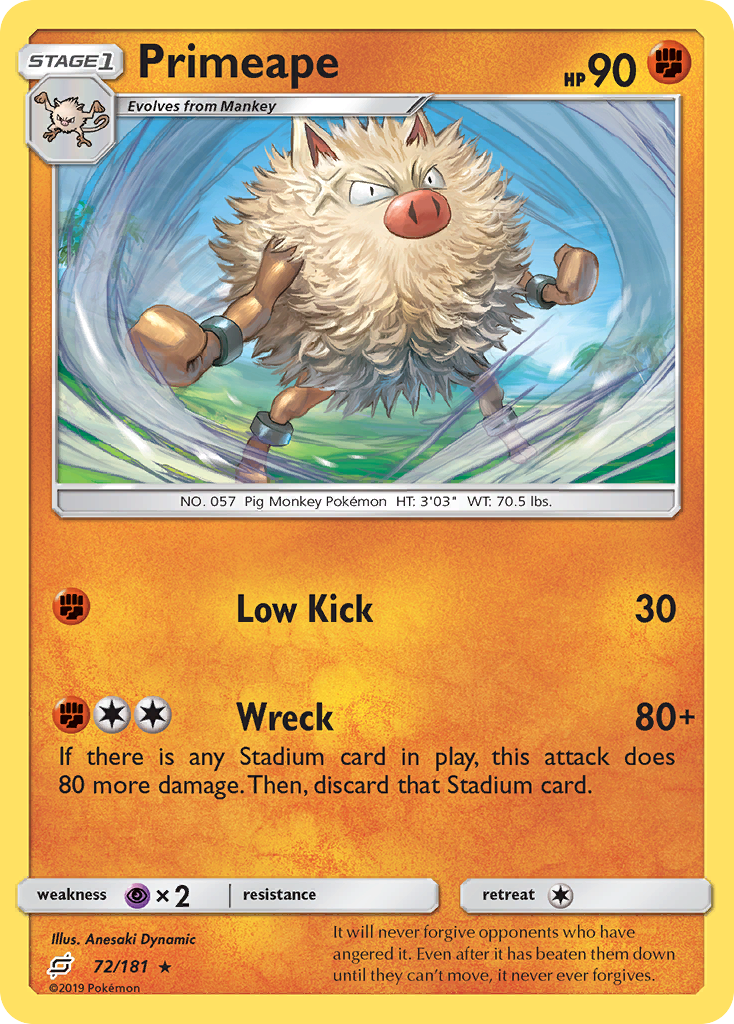 Primeape (72/181) [Sun & Moon: Team Up] | Deep Dive Games St. Marys