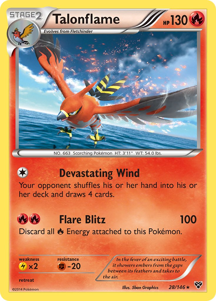 Talonflame (28/146) (Cosmos Holo) (Blister Exclusive) [XY: Base Set] | Deep Dive Games St. Marys