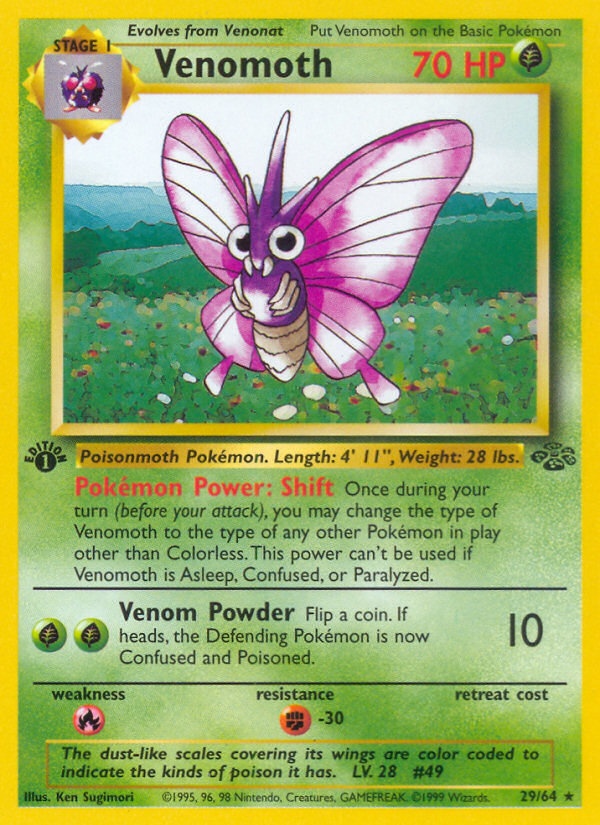 Venomoth (29/64) [Jungle 1st Edition] | Deep Dive Games St. Marys