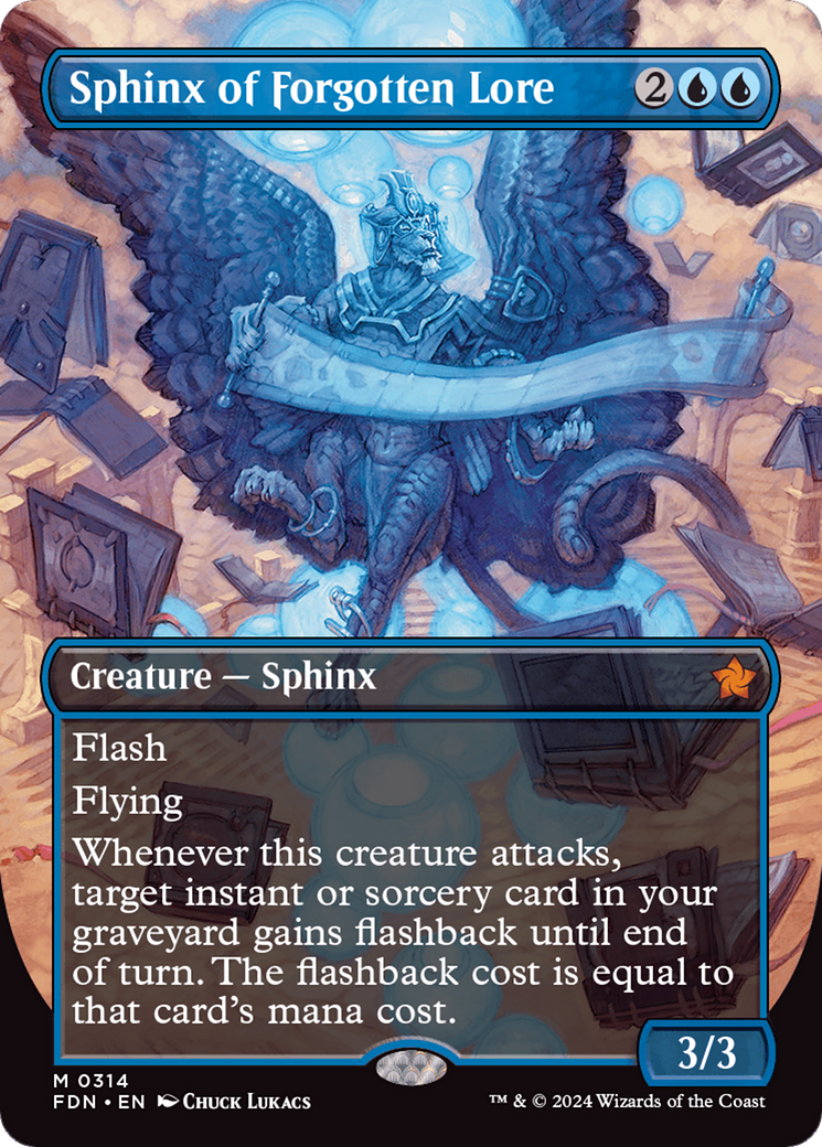 Sphinx of Forgotten Lore (Borderless) [Foundations] | Deep Dive Games St. Marys