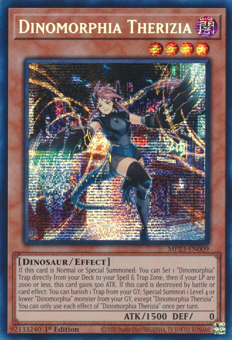 Dinomorphia Therizia [MP23-EN009] Prismatic Secret Rare | Deep Dive Games St. Marys