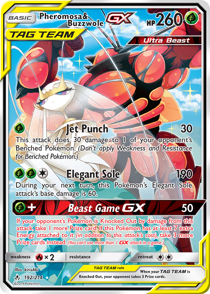 Pheromosa & Buzzwole GX (192/214) [Sun & Moon: Unbroken Bonds] | Deep Dive Games St. Marys