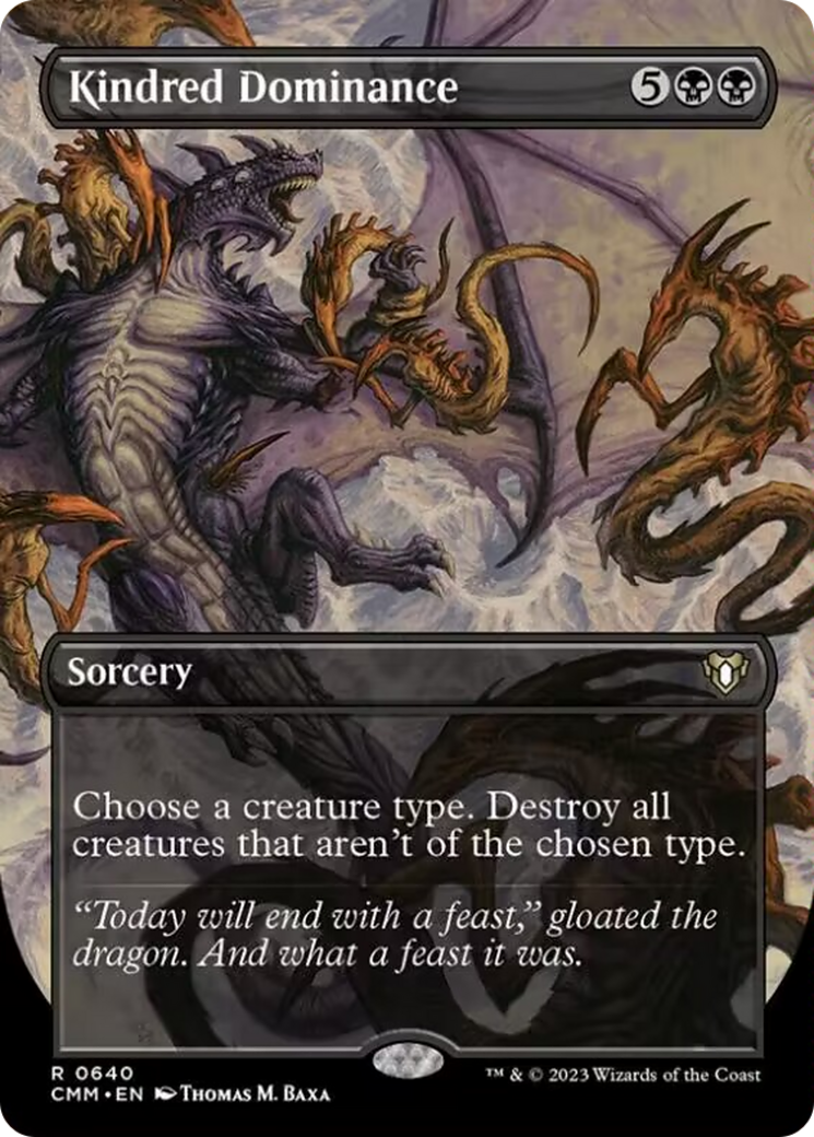 Kindred Dominance (Borderless Alternate Art) [Commander Masters] | Deep Dive Games St. Marys