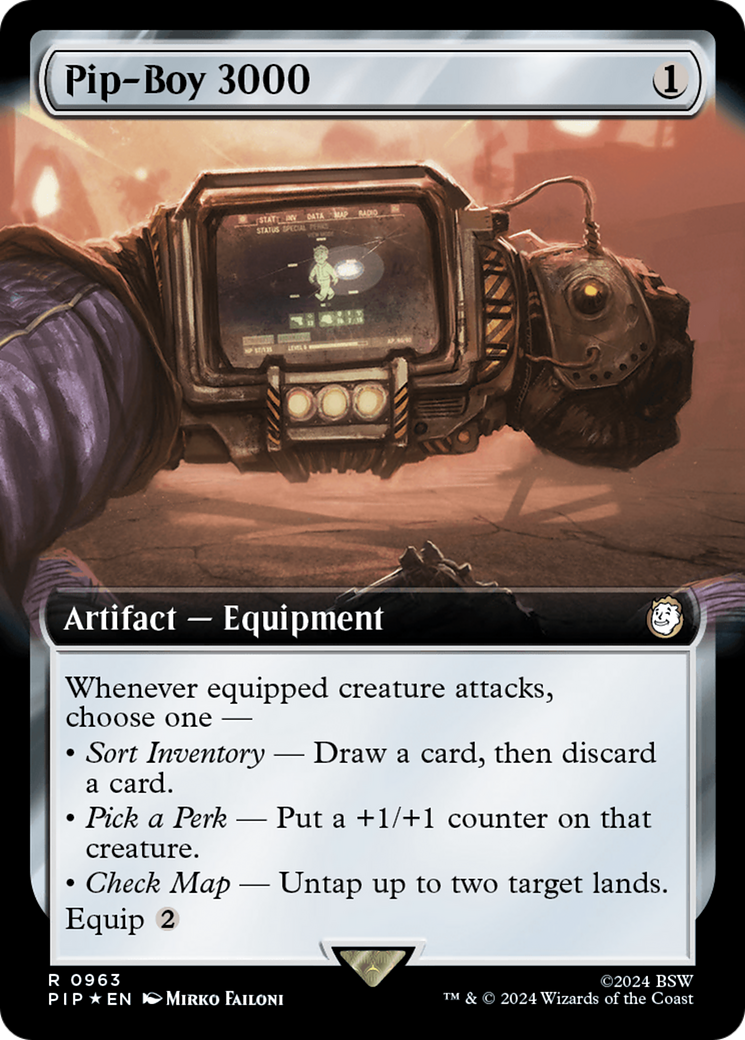 Pip-Boy 3000 (Extended Art) (Surge Foil) [Fallout] | Deep Dive Games St. Marys