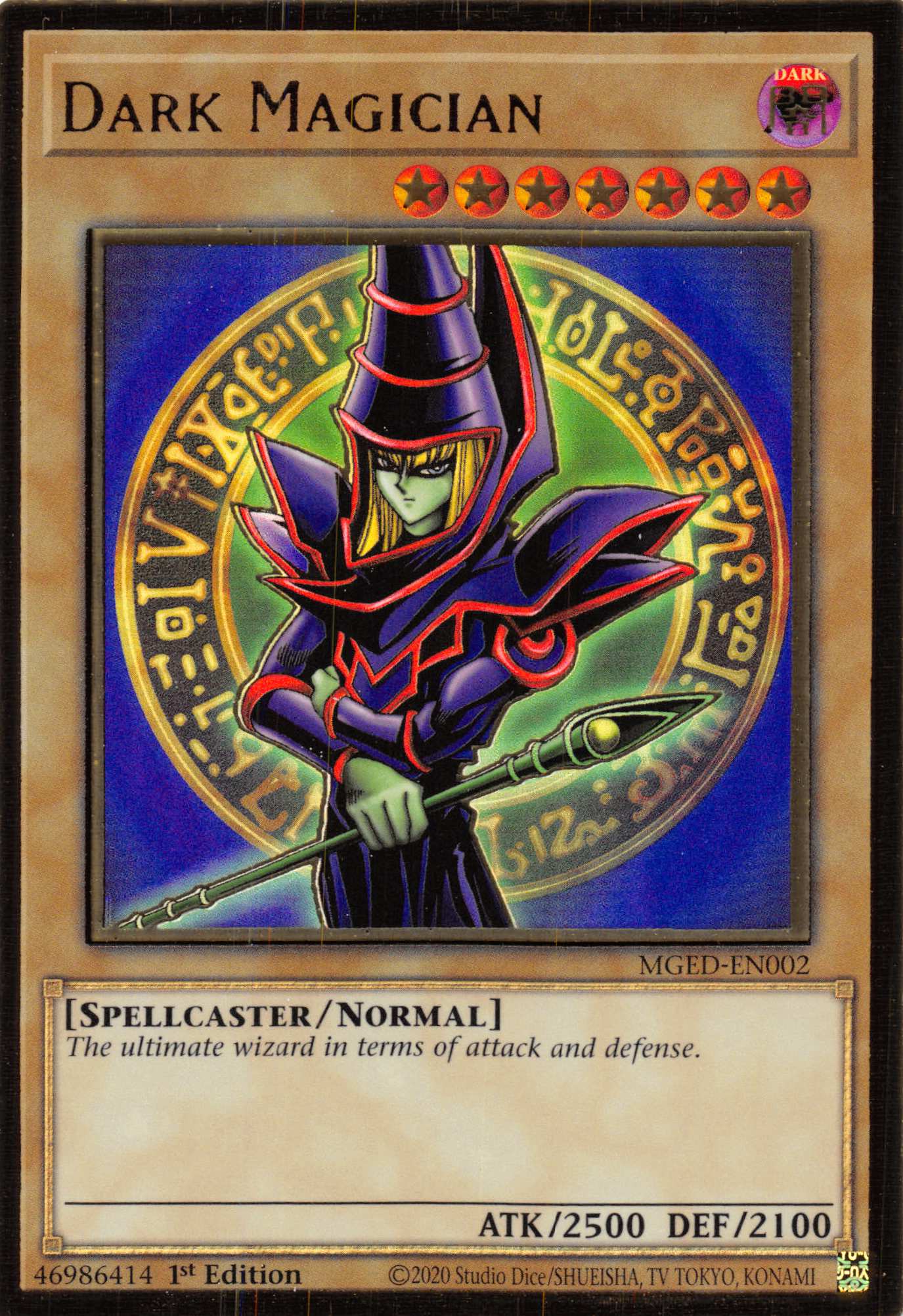 Dark Magician (Alternate Art) [MGED-EN002] Gold Rare | Deep Dive Games St. Marys