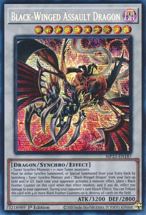 Black-Winged Assault Dragon [MP23-EN187] Prismatic Secret Rare | Deep Dive Games St. Marys