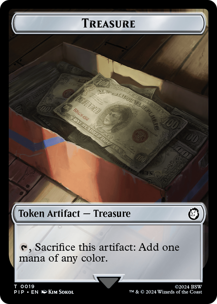 Soldier (004) // Treasure (019) Double-Sided Token [Fallout Tokens] | Deep Dive Games St. Marys