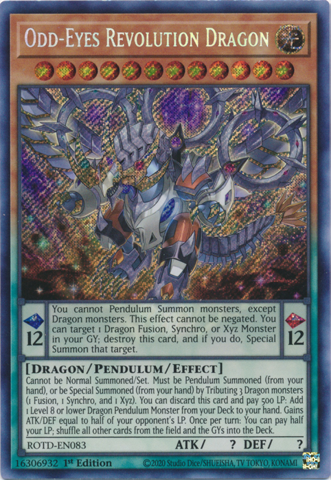 Odd-Eyes Revolution Dragon [ROTD-EN083] Secret Rare | Deep Dive Games St. Marys