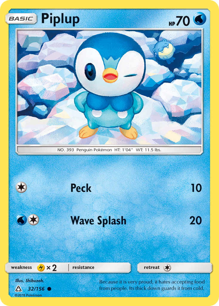 Piplup (32/156) [Sun & Moon: Ultra Prism] | Deep Dive Games St. Marys