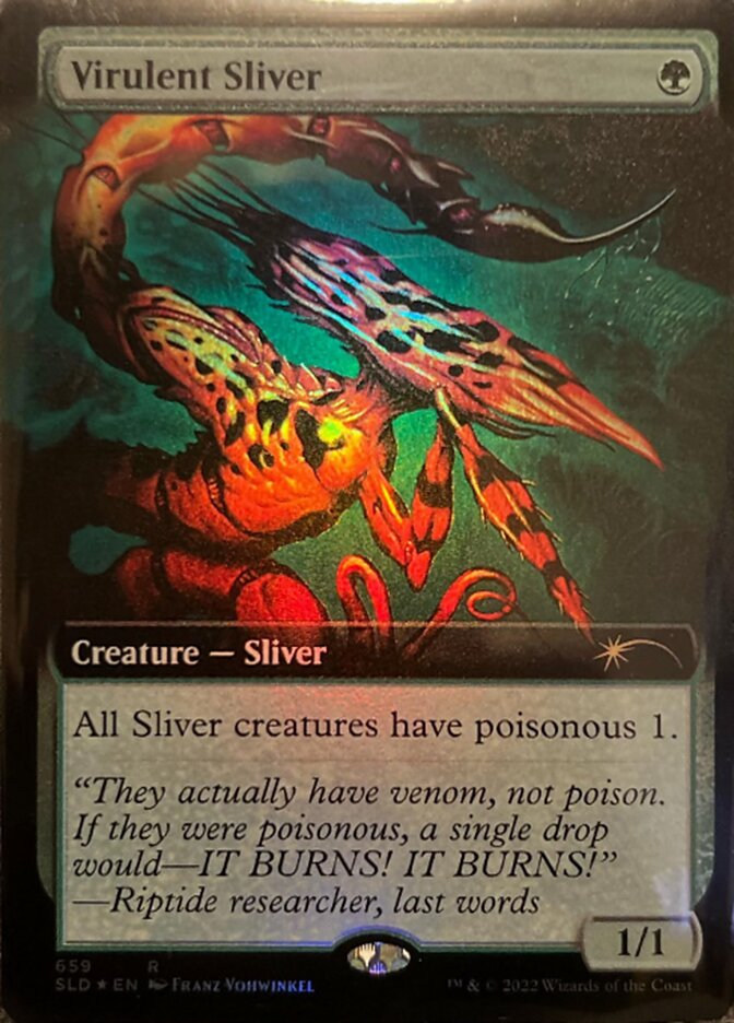 Virulent Sliver (Extended Art) [Secret Lair Drop Promos] | Deep Dive Games St. Marys