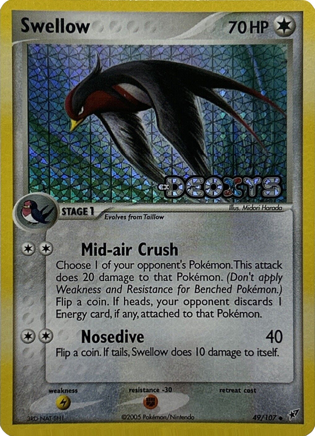 Swellow (49/107) (Stamped) [EX: Deoxys] | Deep Dive Games St. Marys