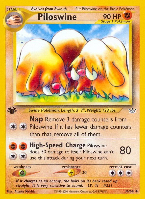 Piloswine (36/64) [Neo Revelation 1st Edition] | Deep Dive Games St. Marys