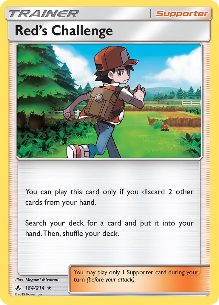 Red's Challenge (184/214) (Theme Deck Exclusive) [Sun & Moon: Unbroken Bonds] | Deep Dive Games St. Marys