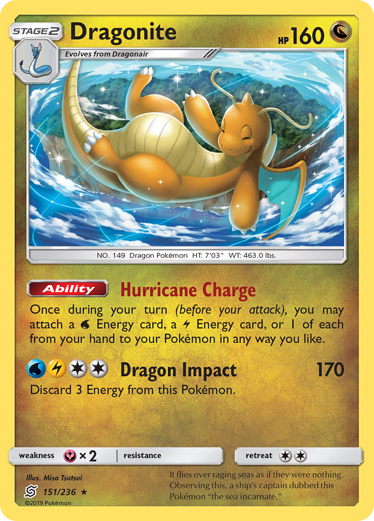 Dragonite (151/236) (Cosmos Holo) [Sun & Moon: Unified Minds] | Deep Dive Games St. Marys