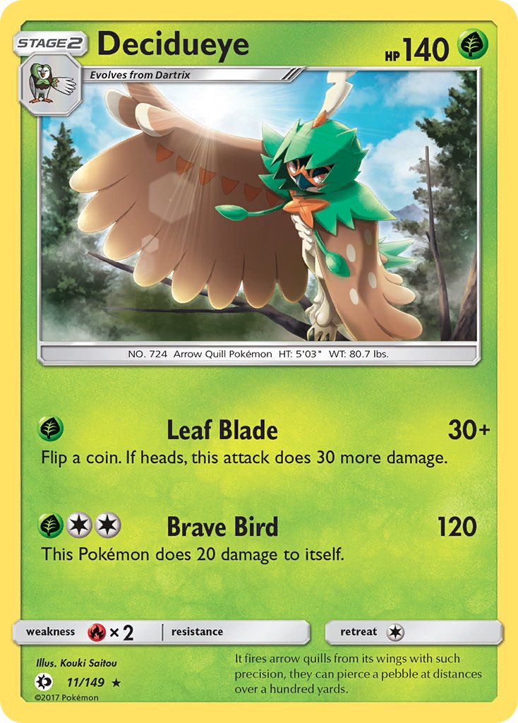 Decidueye (11/149) (Theme Deck Exclusive) [Sun & Moon: Base Set] | Deep Dive Games St. Marys