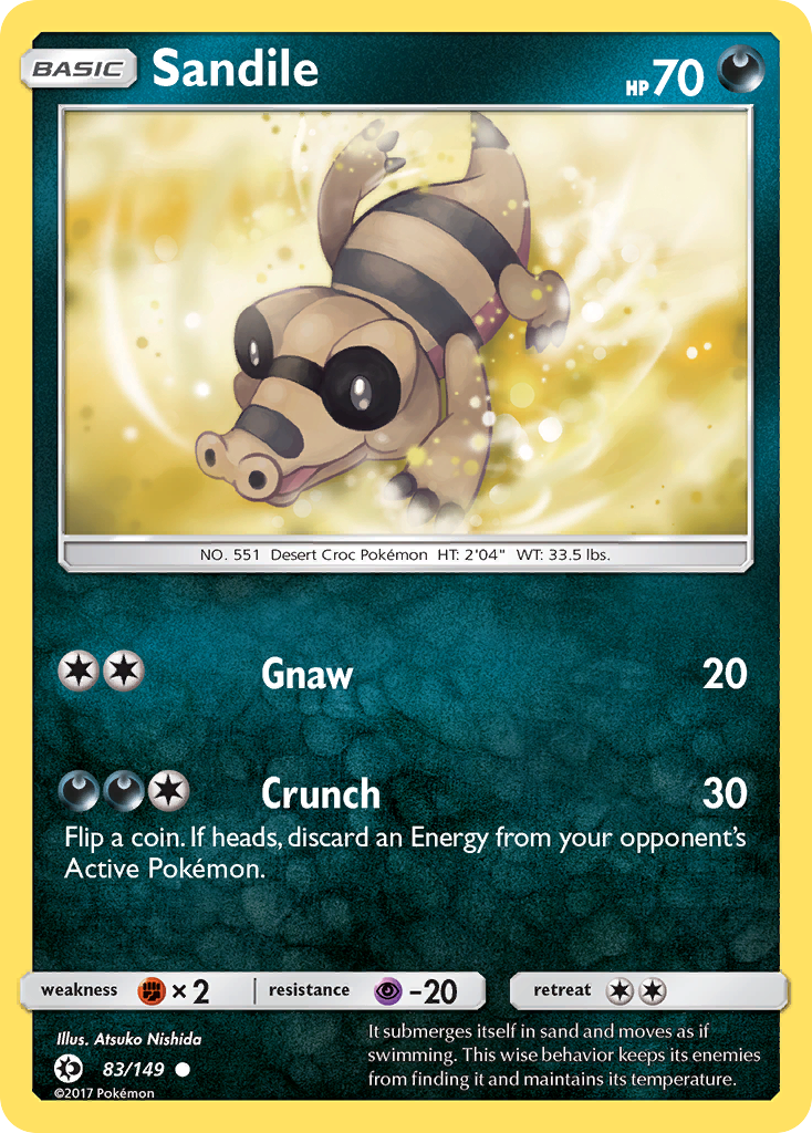 Sandile (83/149) [Sun & Moon: Base Set] | Deep Dive Games St. Marys