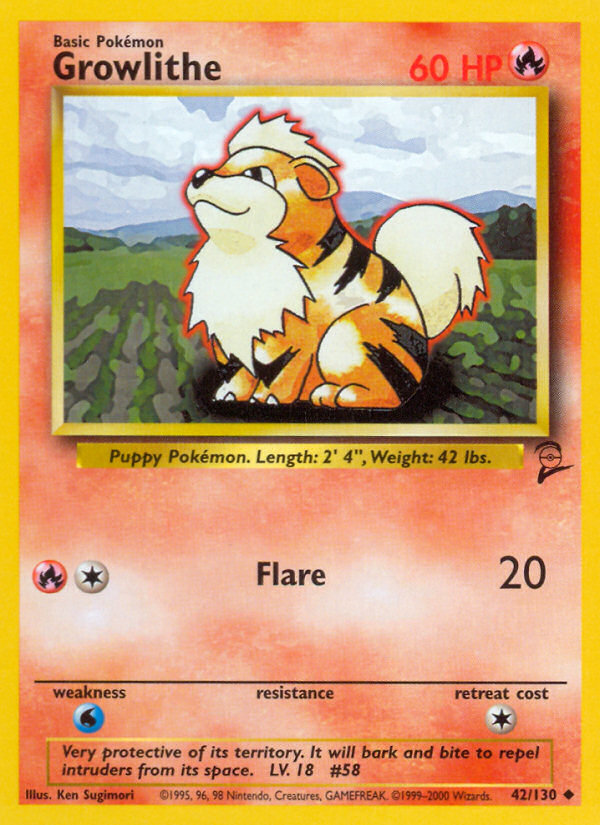 Growlithe (42/130) [Base Set 2] | Deep Dive Games St. Marys