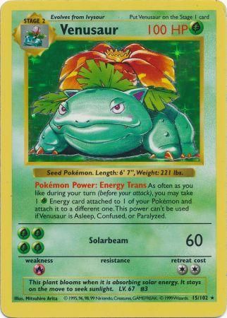 Venusaur (15/102) [Base Set Shadowless Unlimited] | Deep Dive Games St. Marys