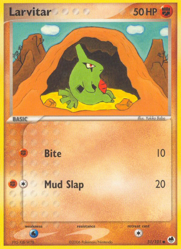 Larvitar (51/101) [EX: Dragon Frontiers] | Deep Dive Games St. Marys