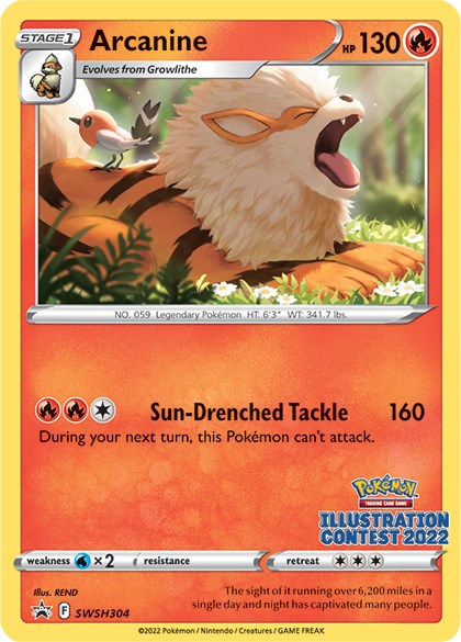 Arcanine (SWSH304) (Illustration Contest 2022) [Sword & Shield: Black Star Promos] | Deep Dive Games St. Marys