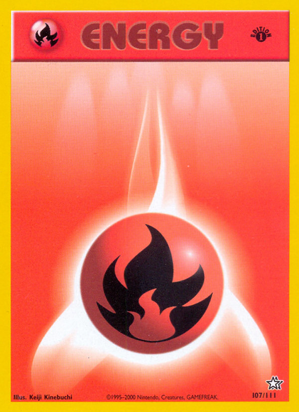 Fire Energy (107/111) [Neo Genesis 1st Edition] | Deep Dive Games St. Marys