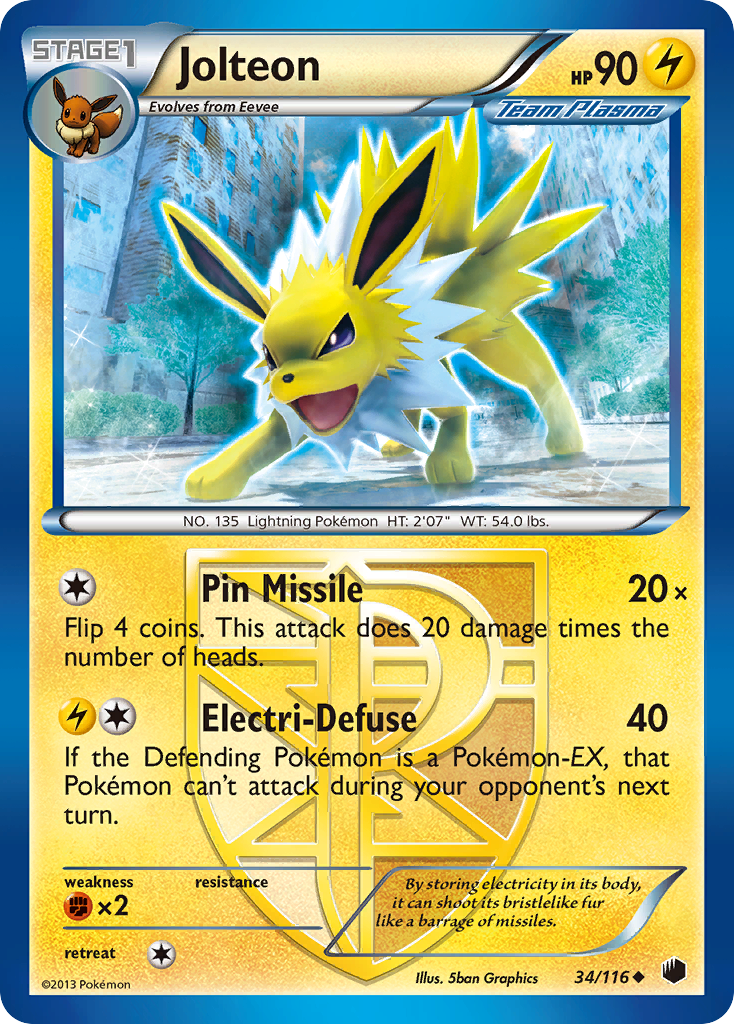 Jolteon (34/116) [Black & White: Plasma Freeze] | Deep Dive Games St. Marys