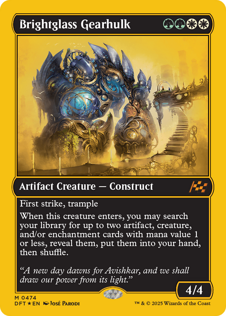 Brightglass Gearhulk (First-Place Foil) [Aetherdrift] | Deep Dive Games St. Marys